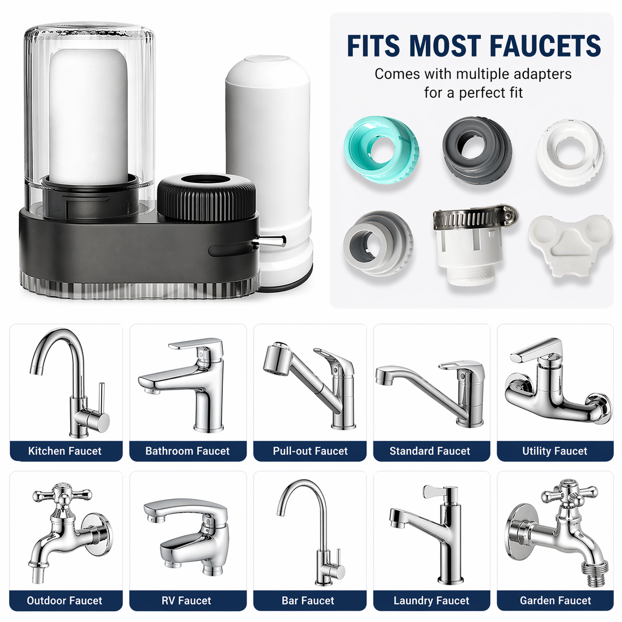 Cleaner Tap Water in Seconds — Faucet Water Purifier